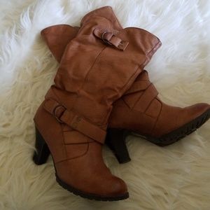 Apt. 9 tan faux leather boots.